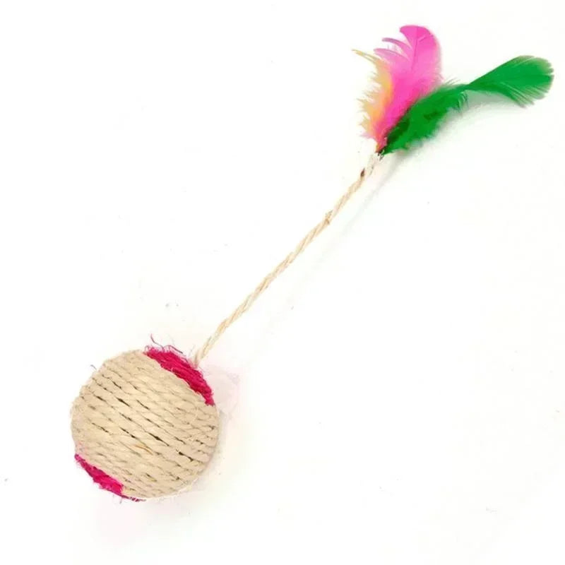 Bola de sisal con pluma