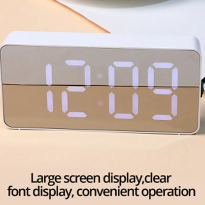 Reloj de mesa con espejo LED