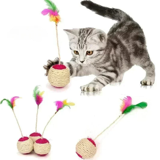 Bola de sisal con pluma 