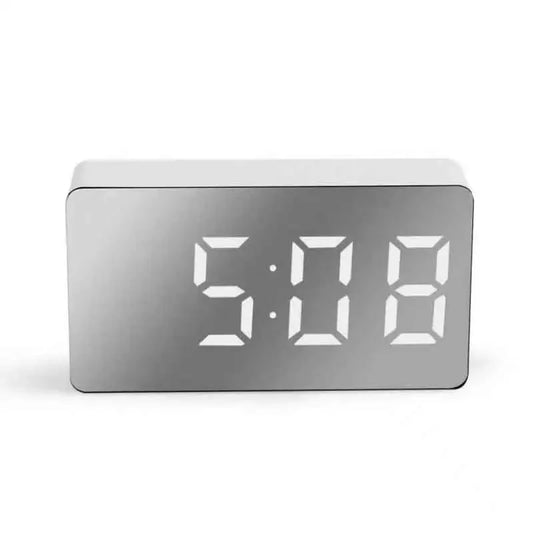 Reloj de mesa con espejo LED